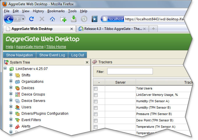 AggreGate 4.3. New Web Desktop user interface