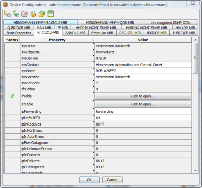 SNMP Rail Switch Snapshot