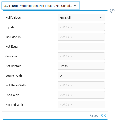 Advanced Filters